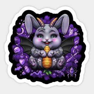 creepy cute bunny witchcraft Sticker